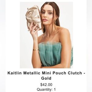 Metallic gold mini clutch